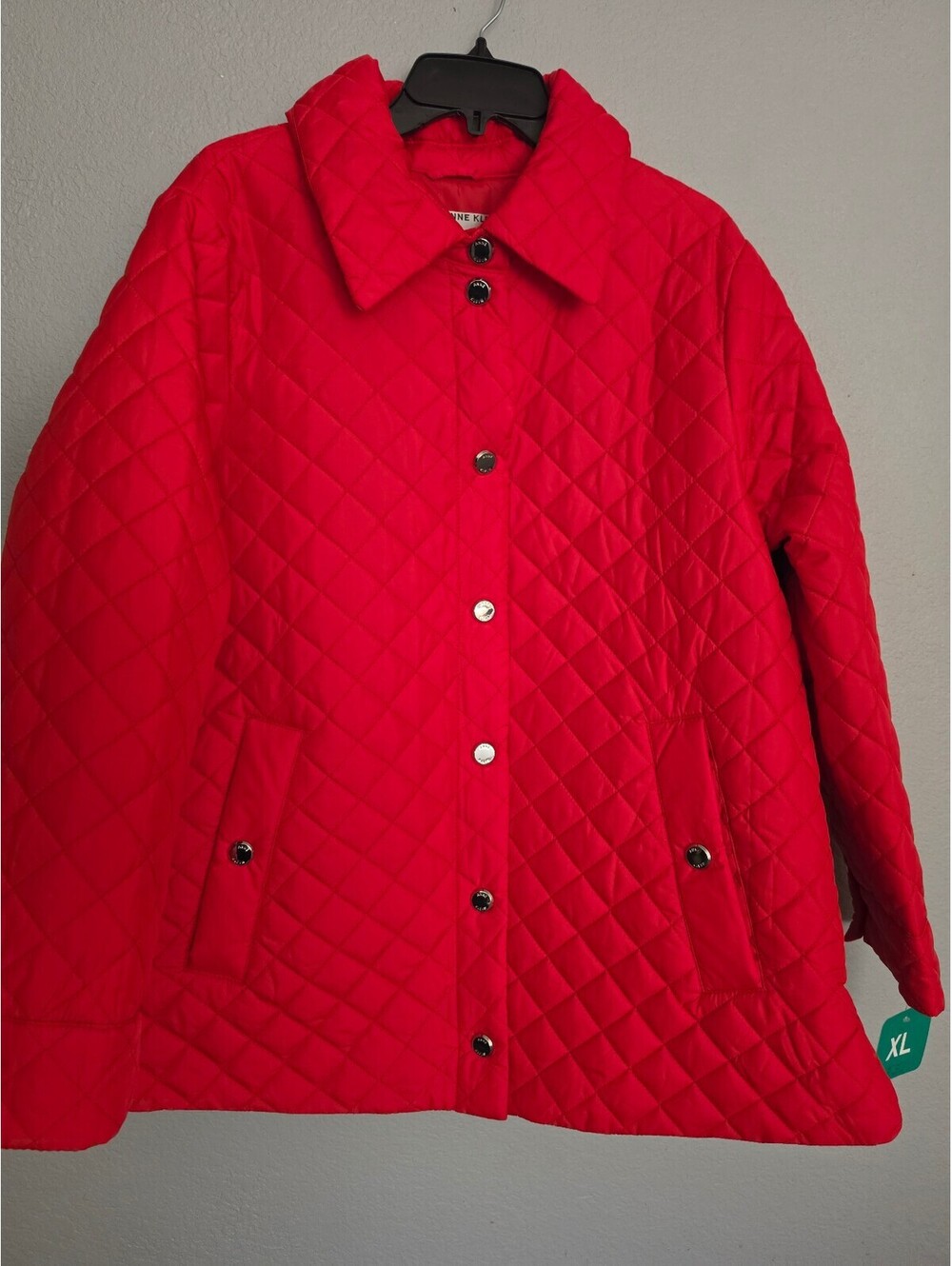 Anne Klein Women's XL Red Quilted Jacket with Snap Buttons